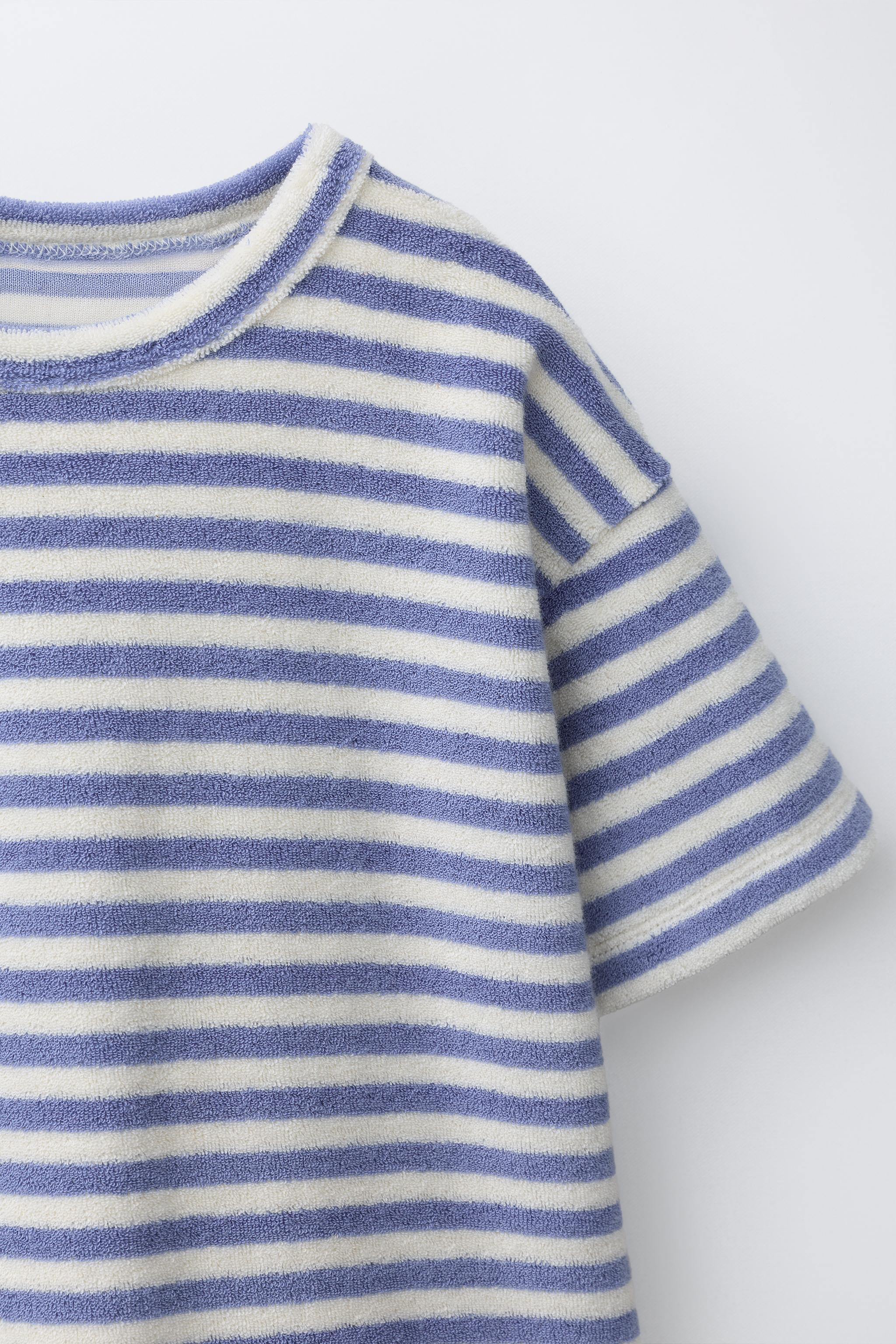 ENSEMBLE T-SHIRT ET BERMUDA EFFET ÉPONGE À RAYURES